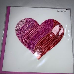 Papyrus Valentine’s Day card dimensional beaded heart new sealed